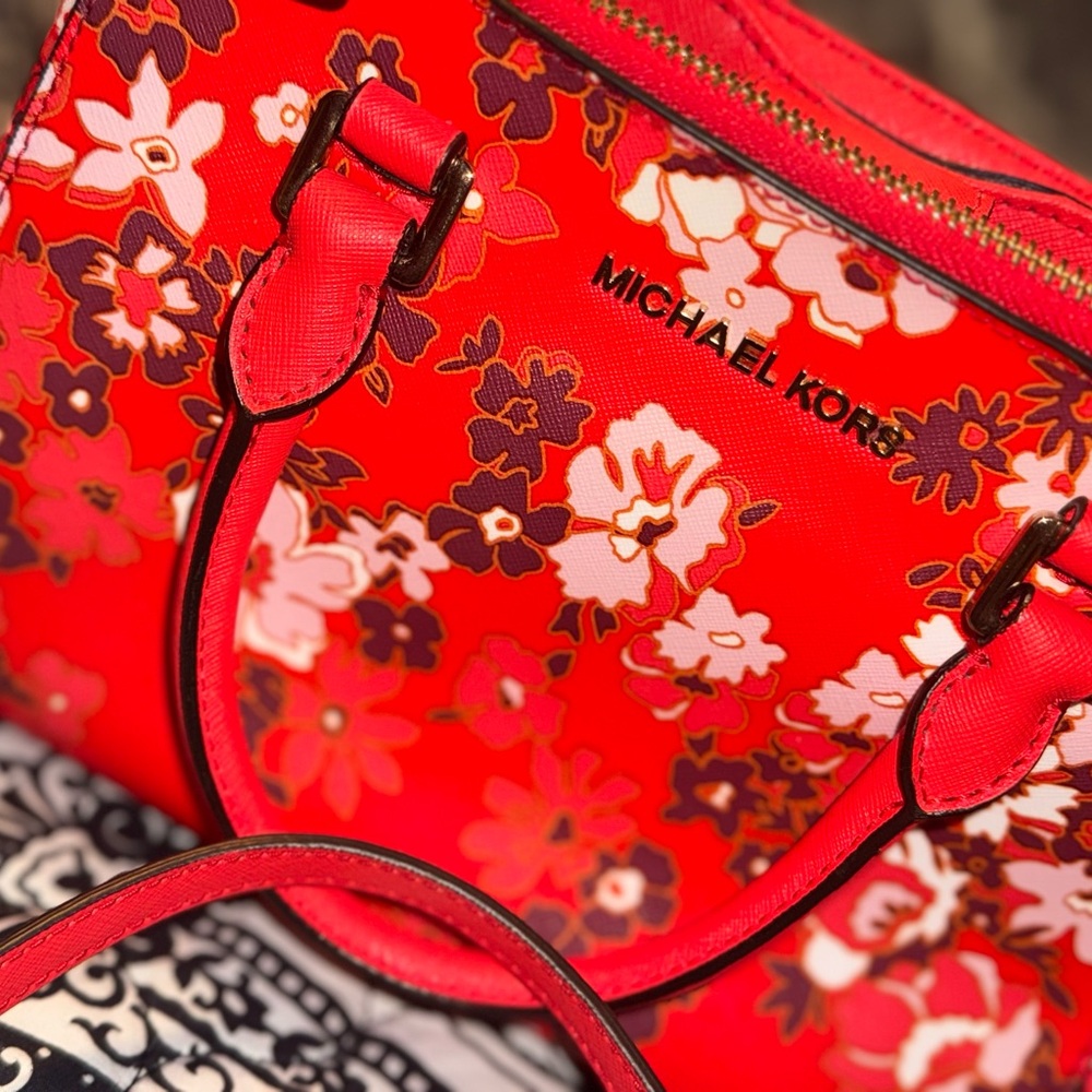 Michael Kors Red Floral Women's Bag